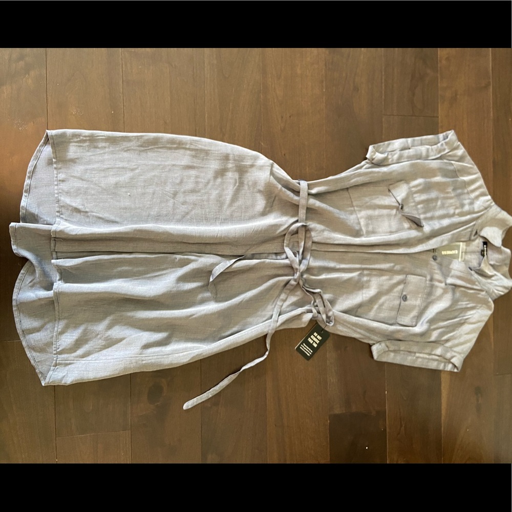 Express gray button up dress